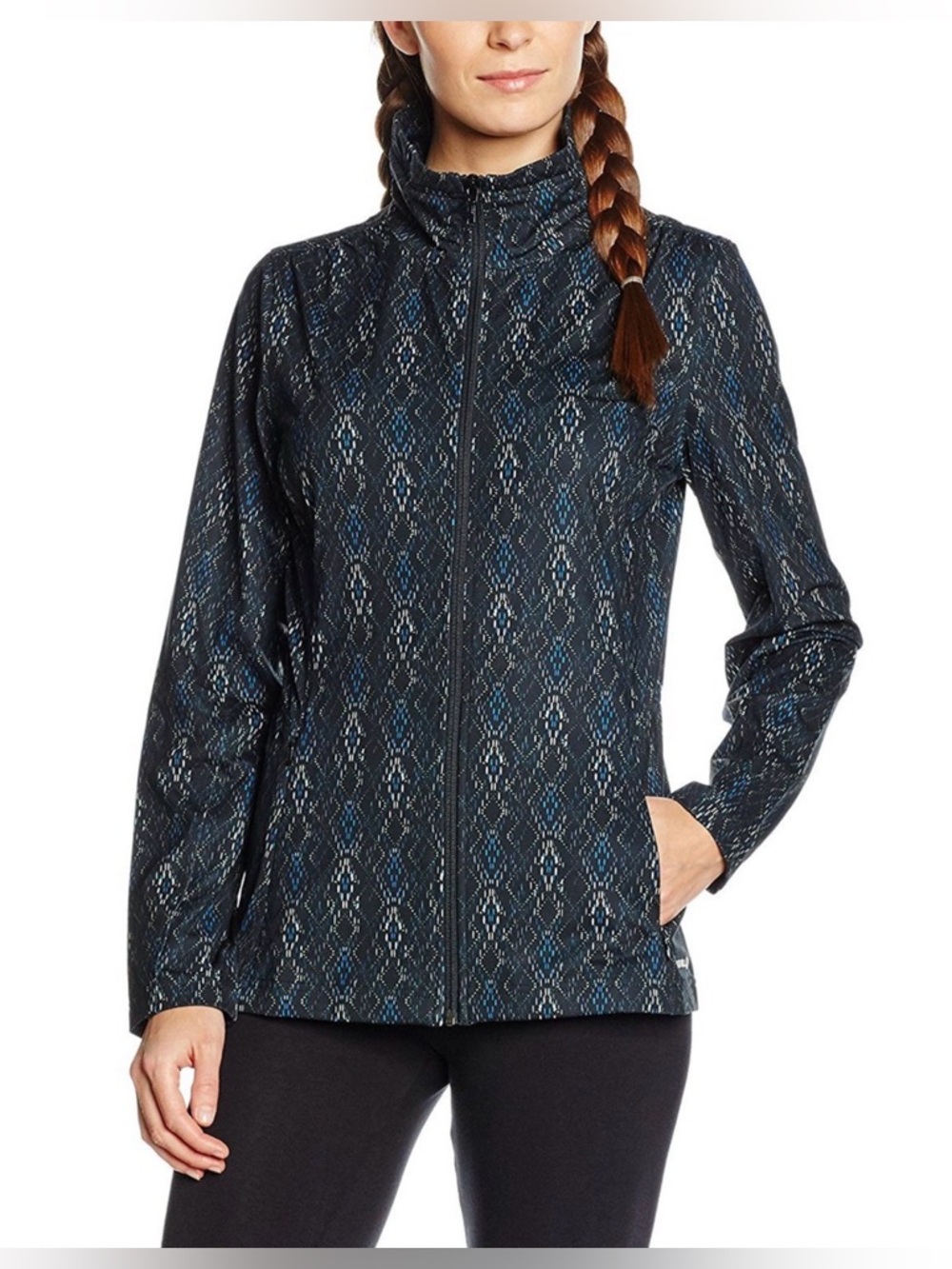 Merrell Lauley Full Zip Athletic Jacket Black Argyle Size XS